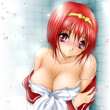 Redhead hentai chick shows incredible wet breasts